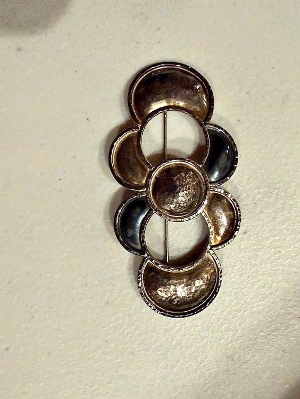Mixed-Metal Floral Brooch